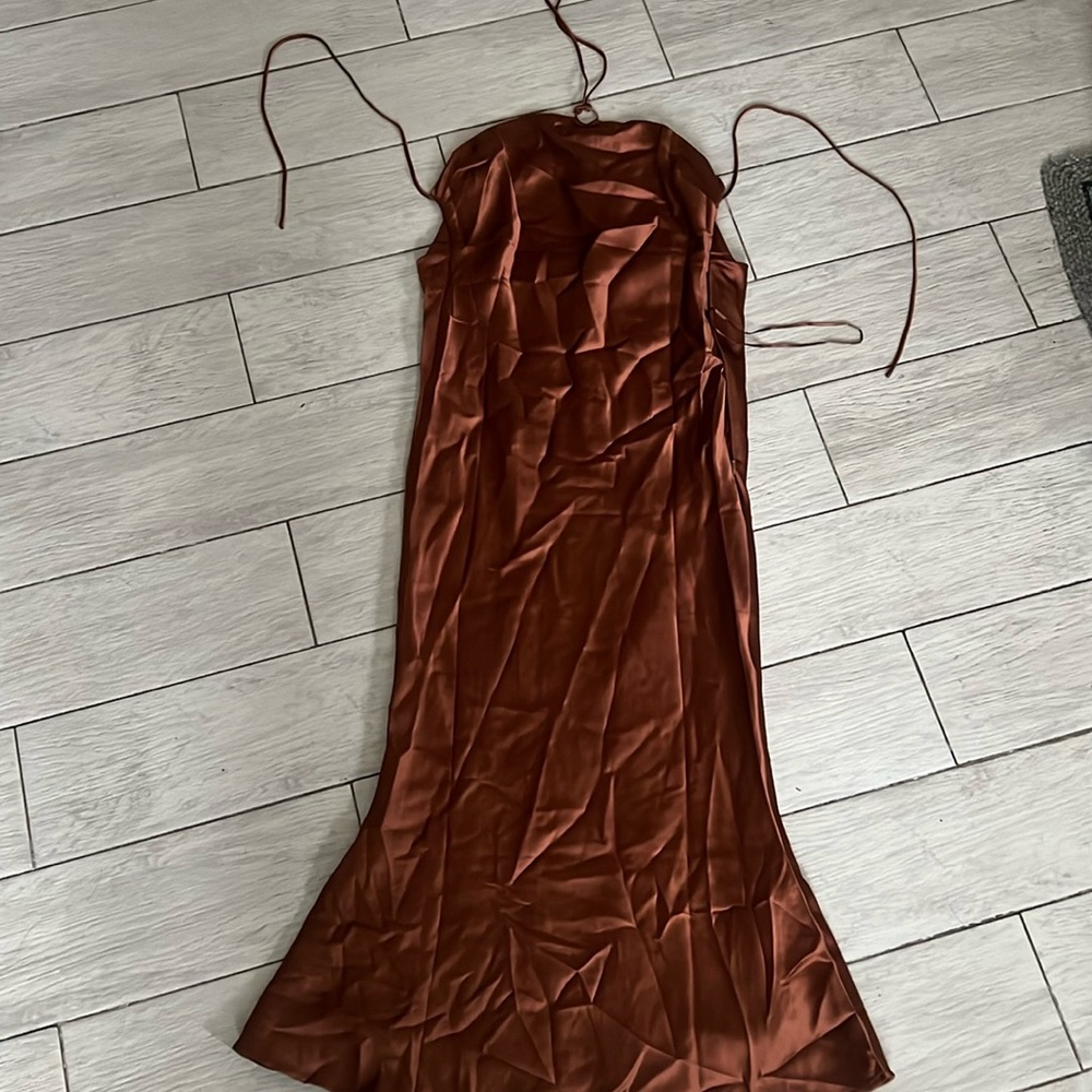 Ivana Satin Halter Midi Dress